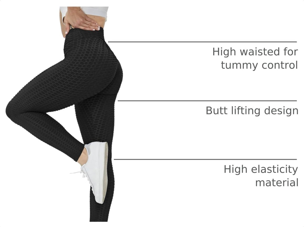 High Waisted Butt Lift Workout Leggings for Women | High Waist Tummy Control,Butt Lift Contour Design,Honeycomb Textured Fabric,Tretch Breathable,For Yoga Gym Daily Wear