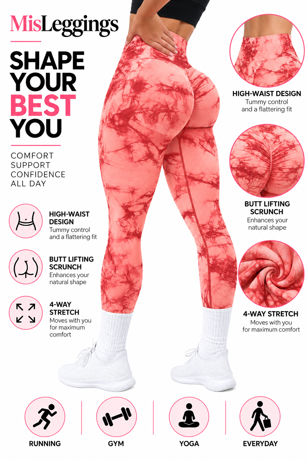 Scrunch Butt-Lift Leggings — Seamless High-Waist Workout Tights